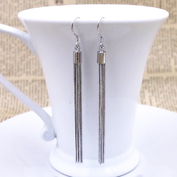 925 Stamped Silver Tassel Earrings - Picture 8 of 8